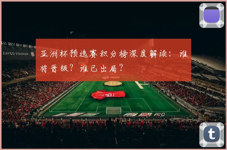 亚洲杯预选赛积分榜深度解读：谁将晋级？谁已出局？